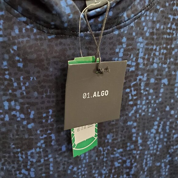 Algo Men Sweatshirt Large Blue Abstract Hoodie Fleece‎ Lightweight Pullover NWT - Picture 8 of 10